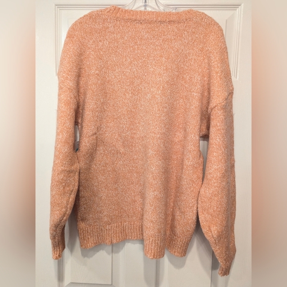 NWT Pink Clover oversized neutral camel Dad sweater pullover crew neck  size L - Picture 2 of 7